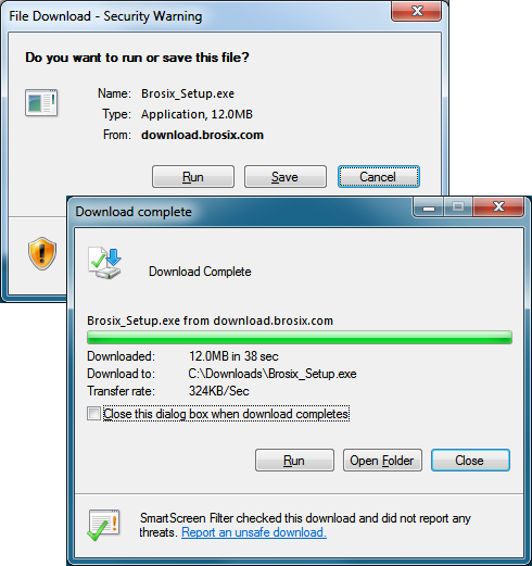 Save the Brosix Setup file and then run it.
