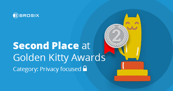 Brosix came in 2nd Place in Product Hunt's 5th Annual Golden Kitty Awards