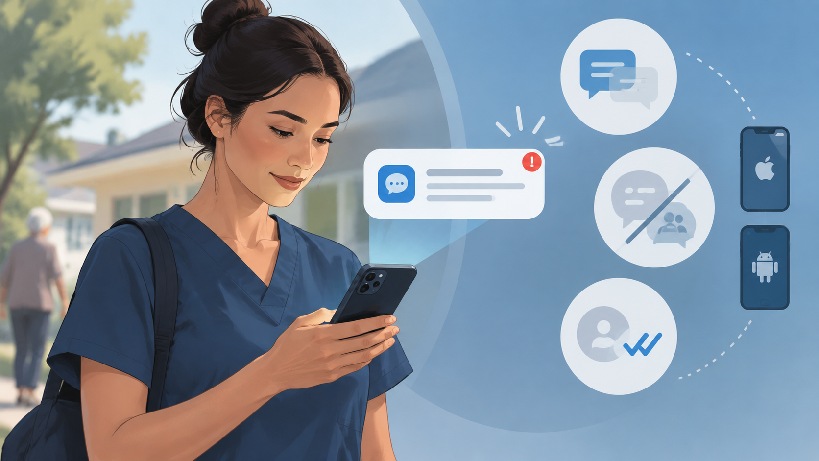 Brosix SEEN status for an important home health team message