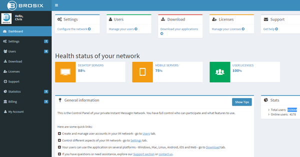 web control panel