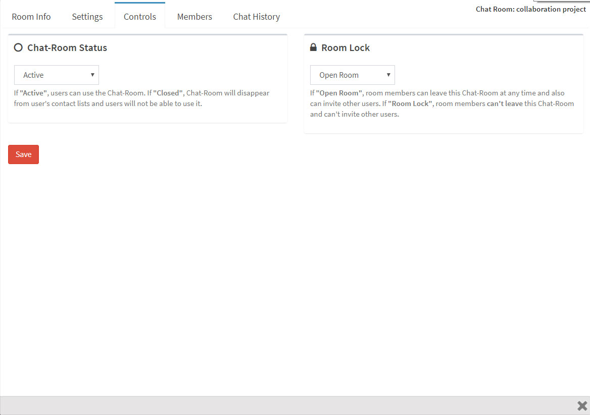 Chat Room Controls 1