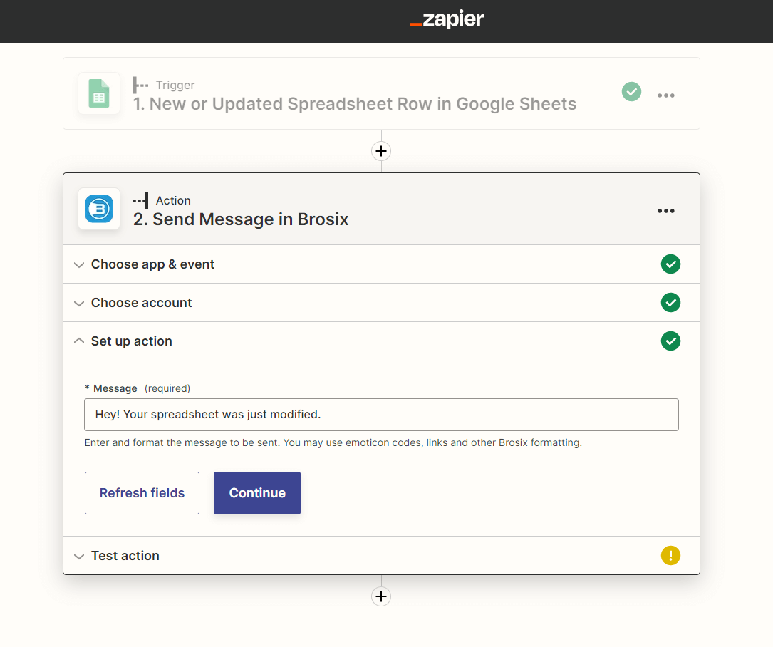 Connect Brosix and Google Sheets integration 3