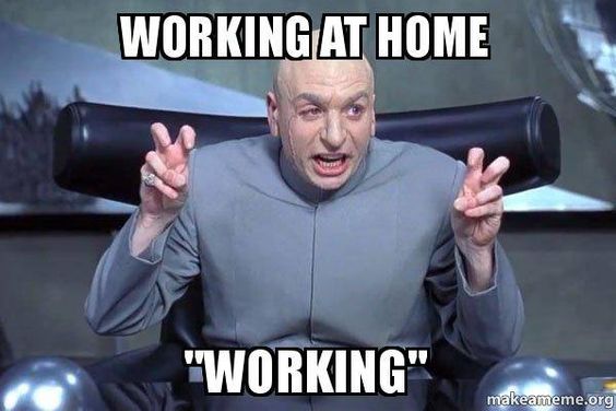working at home "working"