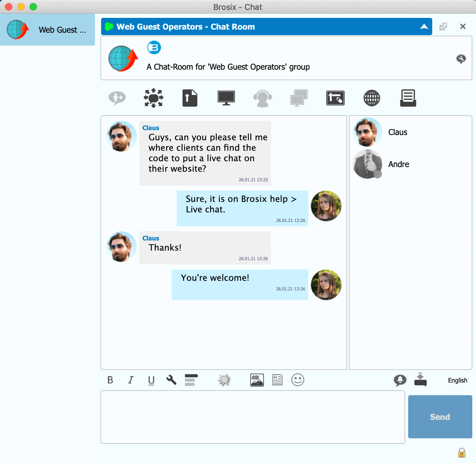 chat window with collaboration features