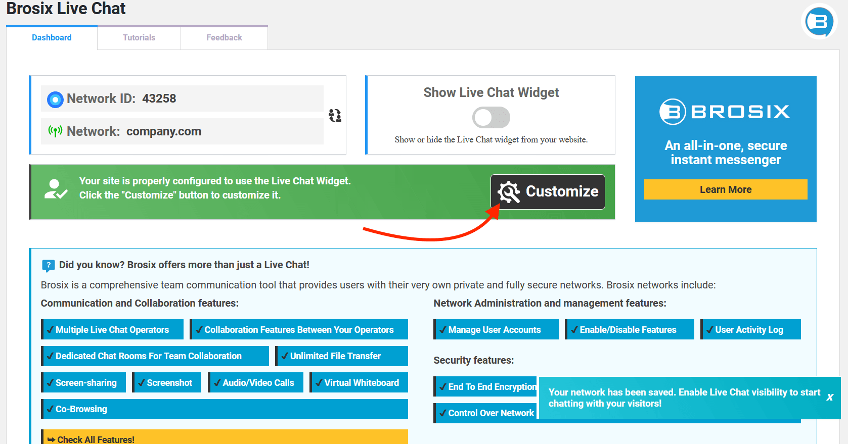 customize Brosix live chat plugin