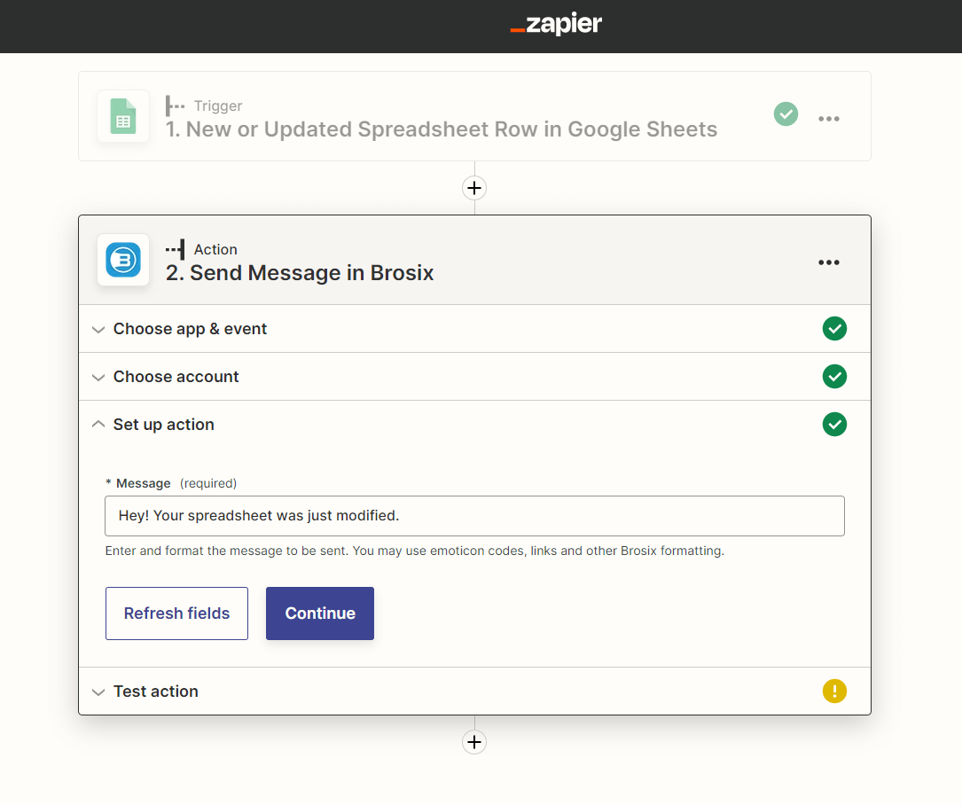 Connect Brosix and Google Sheets integration 9