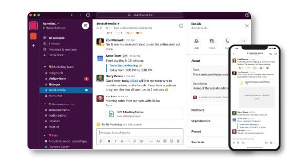 Slack interface