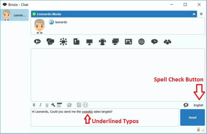 Spell Check in RealTime Messaging Brosix