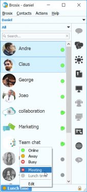Brosix chat status