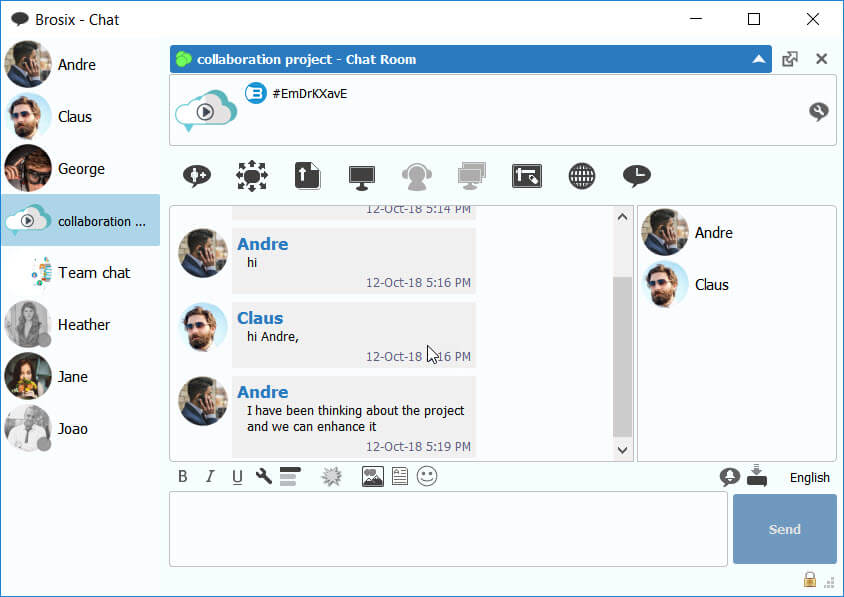 Tabbed Chat Messaging Feature Brosix